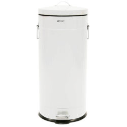 Charles Bentley Retro 30L Pedal Bin - White